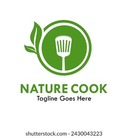 Nature cook design logo template illustration