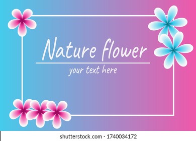 nature cover background with square in center,pink and blue color