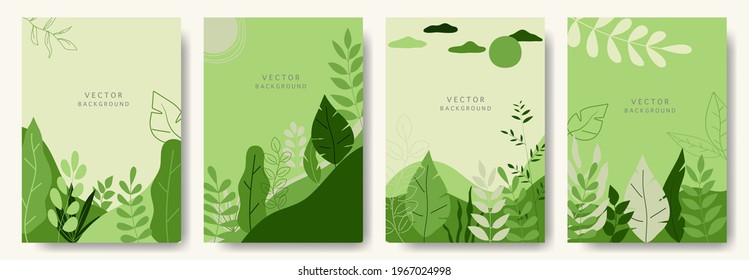 Nature cover design elements set with copy space for text.Abstract vintage background.or Ideal for postcards,poster, business card,flyer,brochure,magazine,social media and other.vector illustration