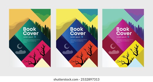Modelo de Capa de Natureza, layout de brochura, capa de livro, para tecnologia e conceito corporativo.