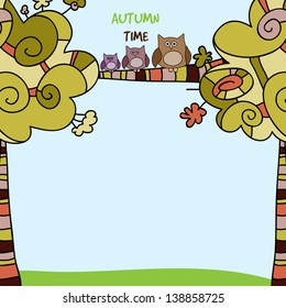 Nature creative colorful vector retro background for kids