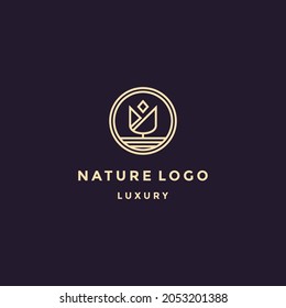 Nature creative symbol organic concept. Bio herbal health care abstract business eco logo.