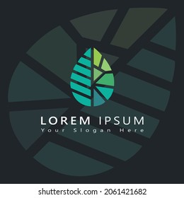 Nature creative symbol organic concept. Bio herbal health care abstract business eco logo. Fresh food, Leaf package, beauty flora, pharmacy icon. Corporate identity logotype, company graphic design.