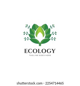 Nature creative symbol organic concept. Bio herbal health care abstract business eco logo. Fresh food circle package beauty flora pharmacy icon.