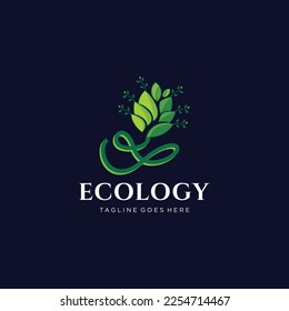La naturaleza es un concepto orgánico de símbolo creativo. Logotipo ecológico de negocios abstracto para la atención de salud a base de hierbas. Círculo de alimentos frescos paquete belleza flora icono de farmacia.