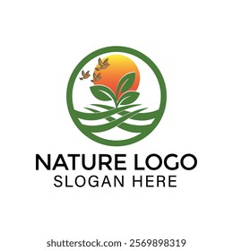 Nature Creative vector templates abstract typography colorful  logo design