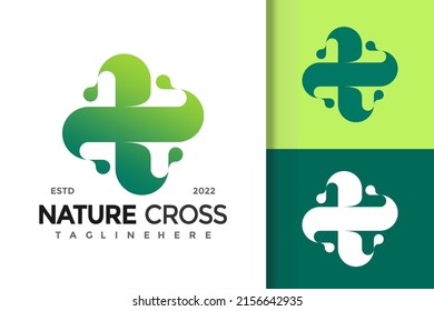 Nature Cross Company Logo Design Vector Template