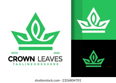 Logo de la corona de la naturaleza diseño símbolo vector ilustración
