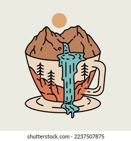 Nature cup graphic illustration vector art t-shirt design