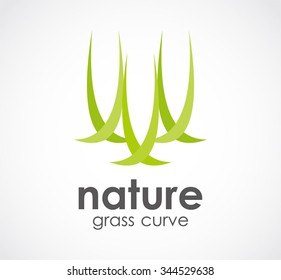 Nature of curve leaves abstract vector and logo design or template ecology business icon of company identity symbol concept