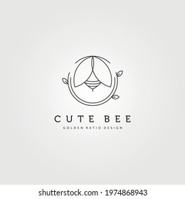 nature cute bee creative logo vector symbol illustration design