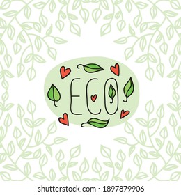 Nature decorative element eco. Vector illustration