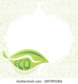 Eco de elementos decorativos naturales. Ilustración del vector