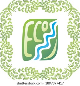 Nature decorative element eco. Vector illustration