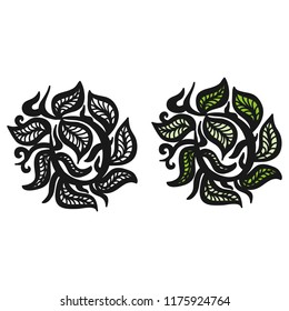 Nature decorative element of leaves. Vector illustration