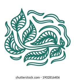 Nature decorative element of leaves. Vector illustration