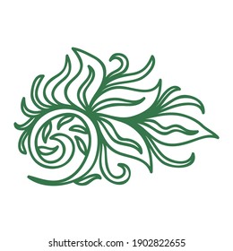 Elemento decorativo de la naturaleza de las hojas. Ilustración del vector