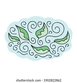 Naturdekorative Elemente der Blätter. Vektorgrafik