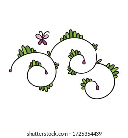 Elementos decorativos de la naturaleza. Ilustración del vector