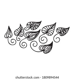 Elementos decorativos de la naturaleza. Ilustración del vector