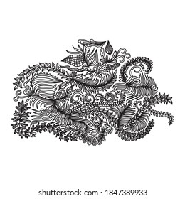 Elementos decorativos de la naturaleza. Ilustración del vector