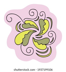 Naturdekoratives Element. Vektorgrafik