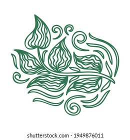 Elementos decorativos de la naturaleza. Ilustración del vector