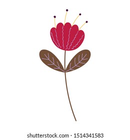 nature decorative flower leaves icon