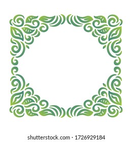 Nature decorative frame of leaves. Vector illustration