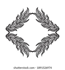 Naturdekorativer Rahmen von Blättern. Vektorgrafik