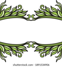 Marco decorativo de la naturaleza de las hojas. Ilustración del vector