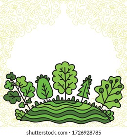 Natur dekorative Bäume. Vektor-Abbildung