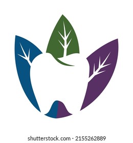 Naturaleza logotipo de la hoja dental Icono Ilustración Identidad de la marca