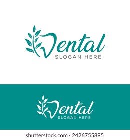 nature dental logo design vector illustration