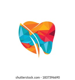 Nature Dental logo template design. Tooth and leaf icon logo.