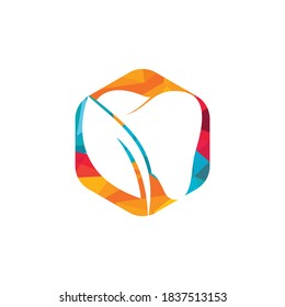 Nature Dental logo template design. Tooth and leaf icon logo.