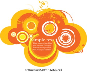 nature design with circles and flowers