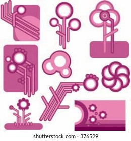 Nature Design Element. Flowers Part 1. This is a vector file format, you can simply edit colors and shapes