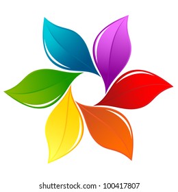 Nature design element in rainbow colors