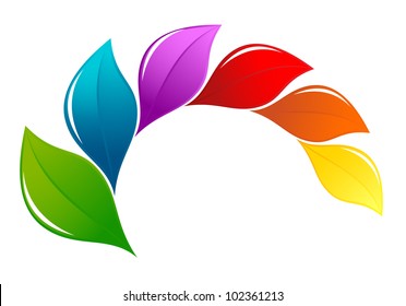 Nature design element in rainbow colors