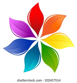 Nature design element in rainbow colors