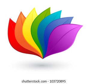 Nature design element in rainbow colors