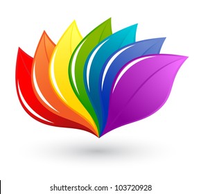 Nature design element in rainbow colors