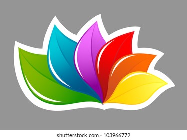Nature design element in rainbow colors