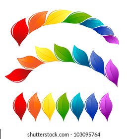 Nature design elements in rainbow colors