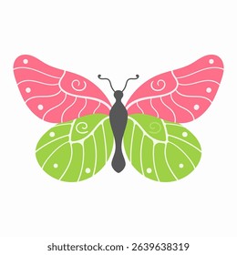 Nature design of graceful butterflies fluttering over a bright multicolored environment fauna collection elegant outdoors spring fly peaceful vibrant summer illustration beautiful art

