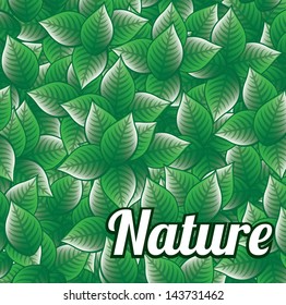 nature design over leaves background vector illustration