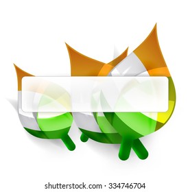 Plantilla de diseño de la naturaleza para el mensaje. Hojas abstractas coloridas tóxicas.