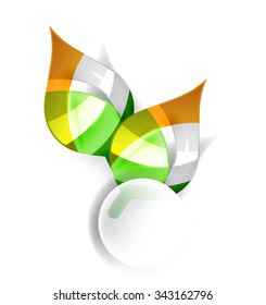 Nature design template for your message. Toxic colorful abstract leaves.
