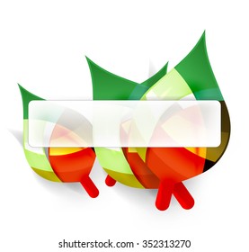 Nature design template for your message. Toxic colorful abstract leaves.